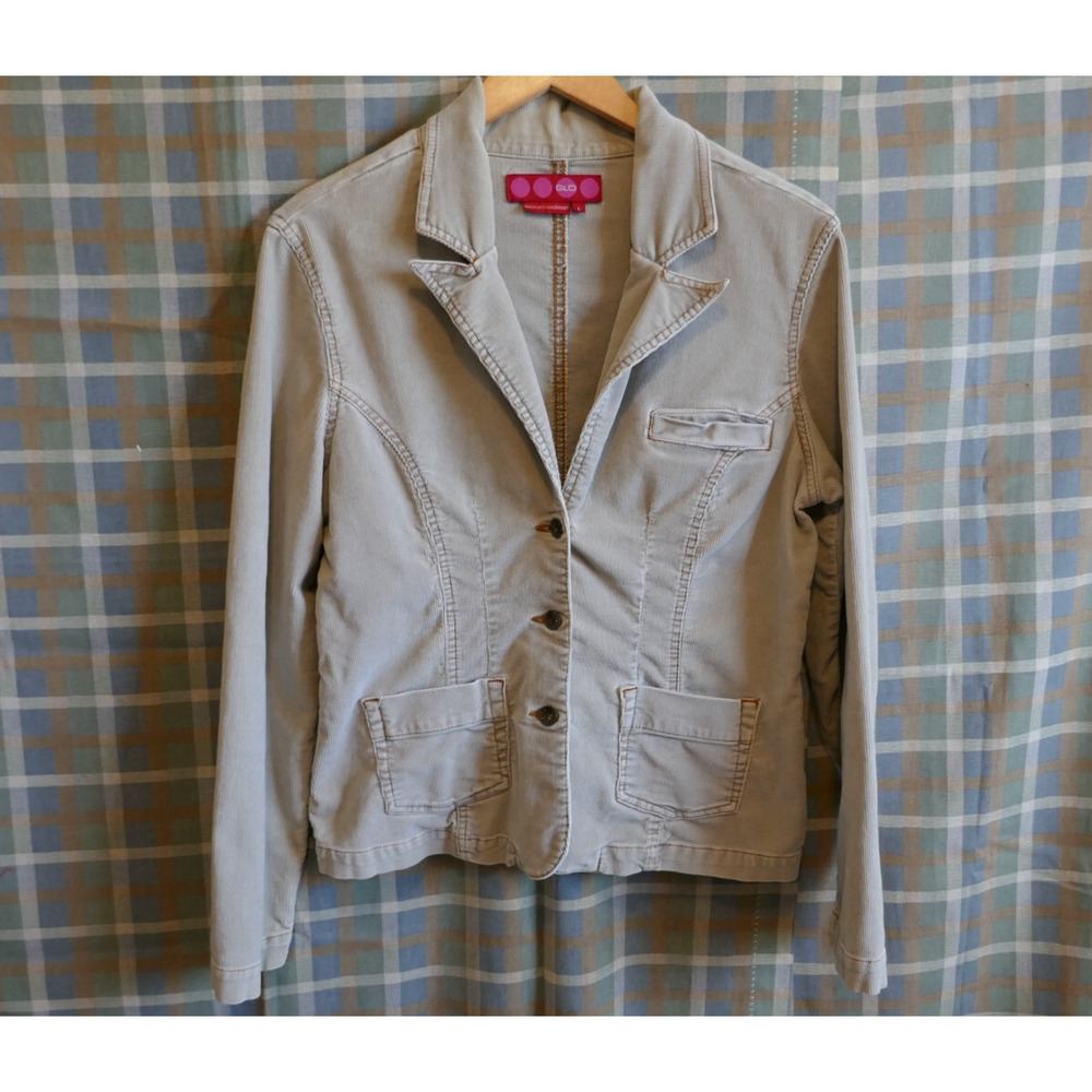 Glo Juniors Gray Corduroy Stretch Blazer Size Large Boho